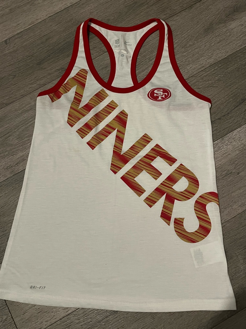 Nike White and Red San Francisco Graphic Tank Top